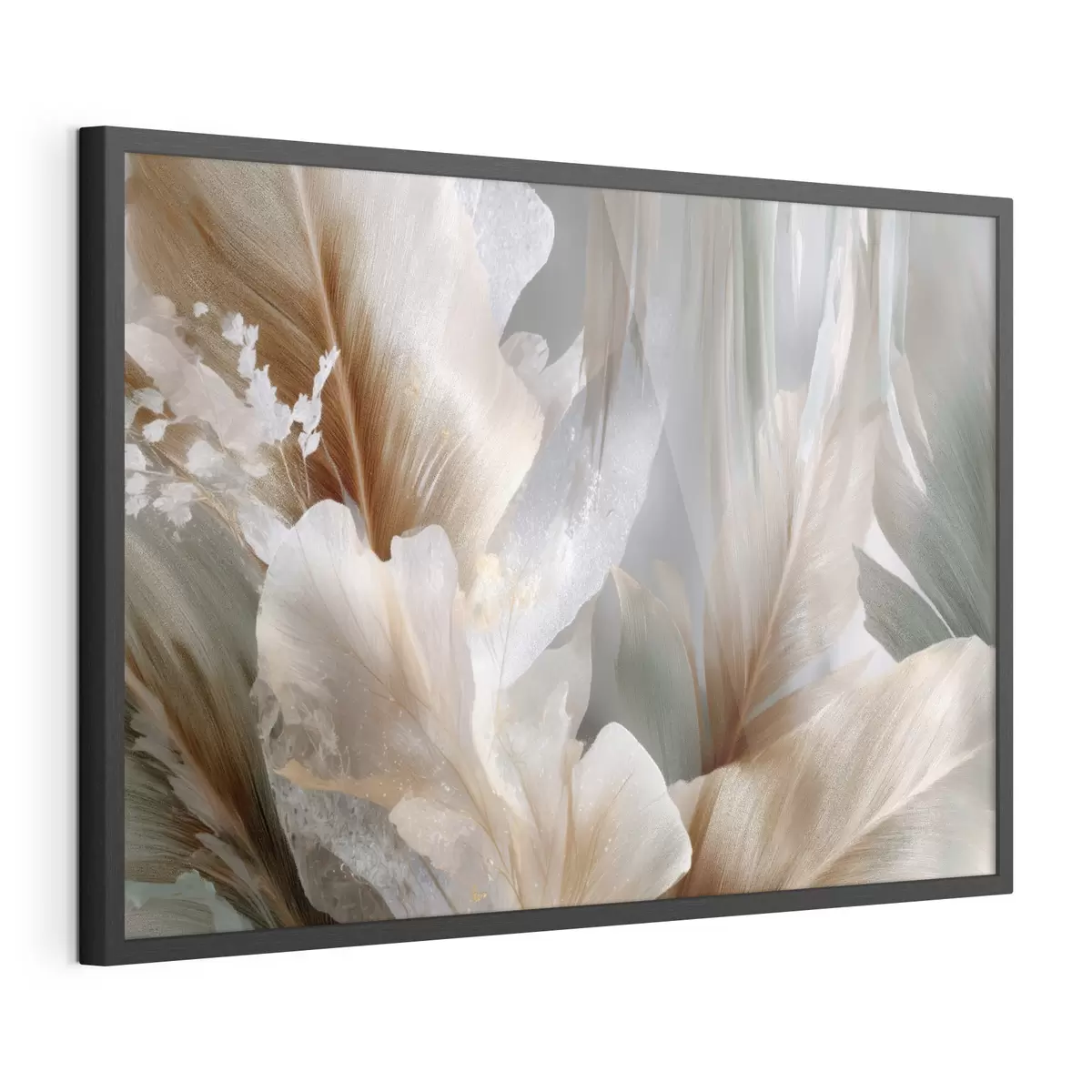Poster Composizione astratta con foglie delicate f49968