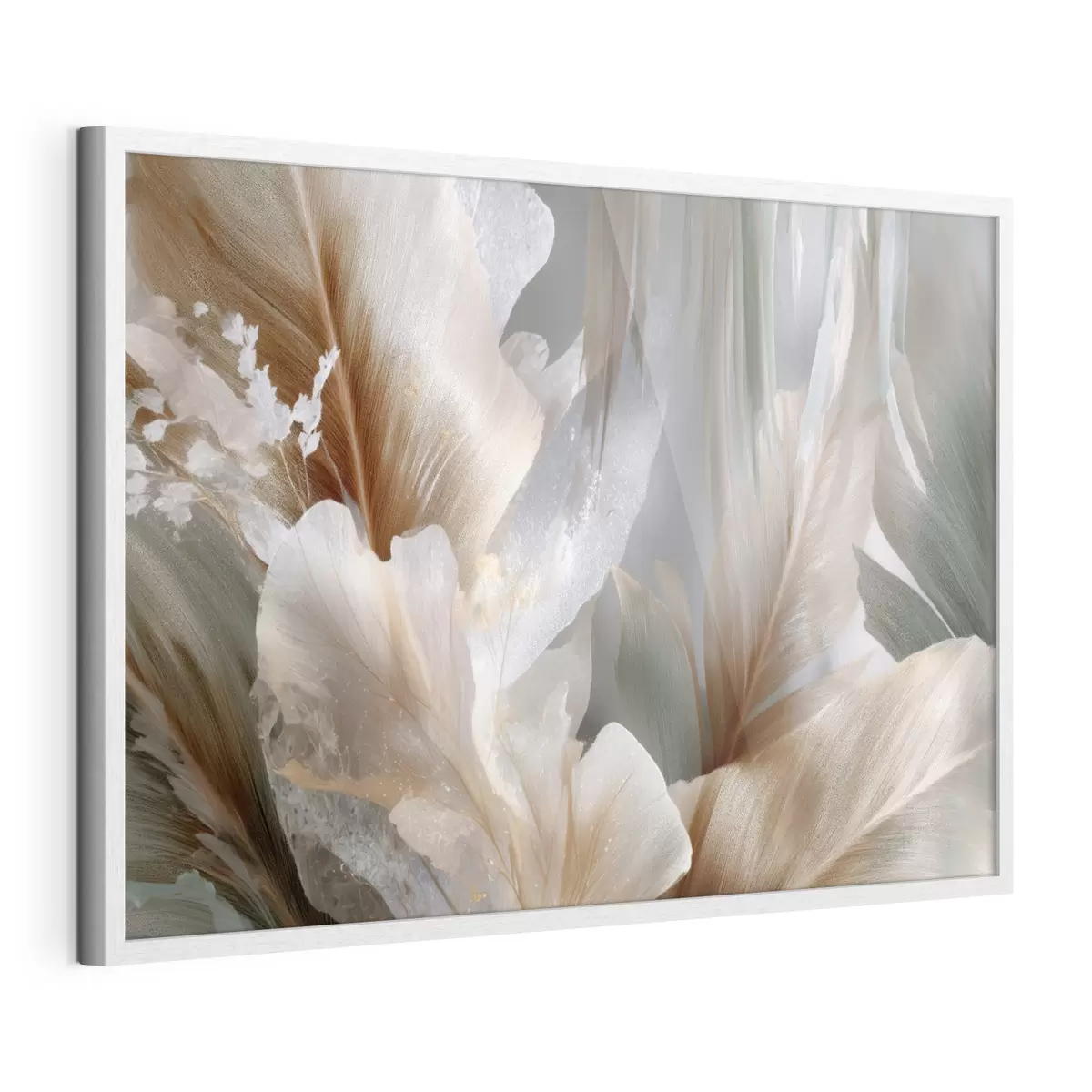 Poster Composizione astratta con foglie delicate f49968