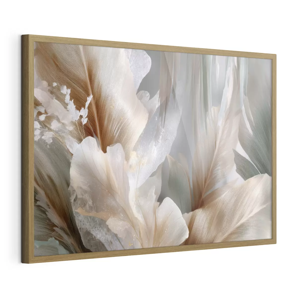 Poster Composizione astratta con foglie delicate f49968