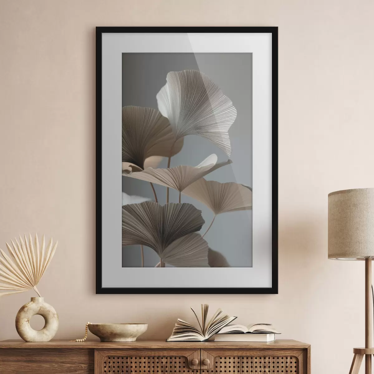 Poster Foglie minimaliste a forma di ventaglio f49972