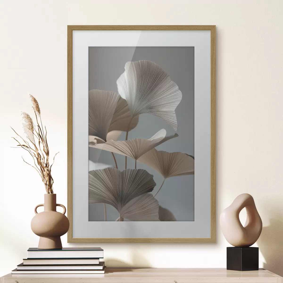Poster Foglie minimaliste a forma di ventaglio f49972
