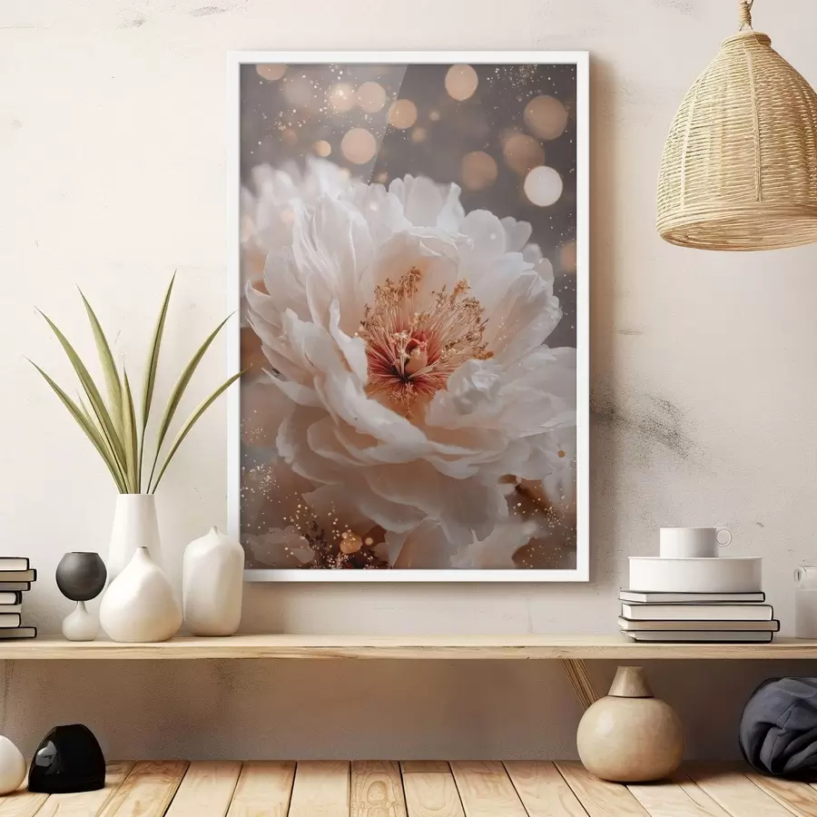 carta da parati Fiore bianco con delicati riflessi di luce nr. f49973