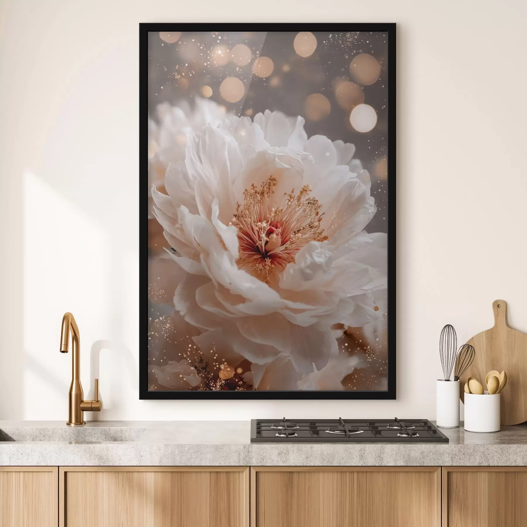 carta da parati Fiore bianco con delicati riflessi di luce nr. f49973