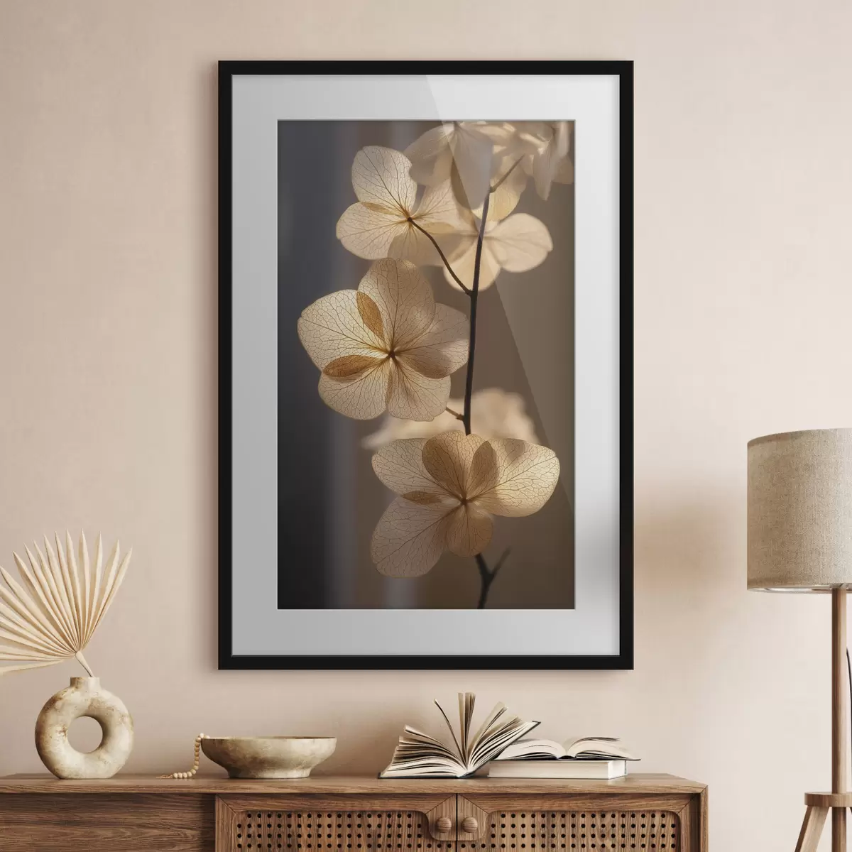 Poster Ramo delicato con fiori traslucidi f49974