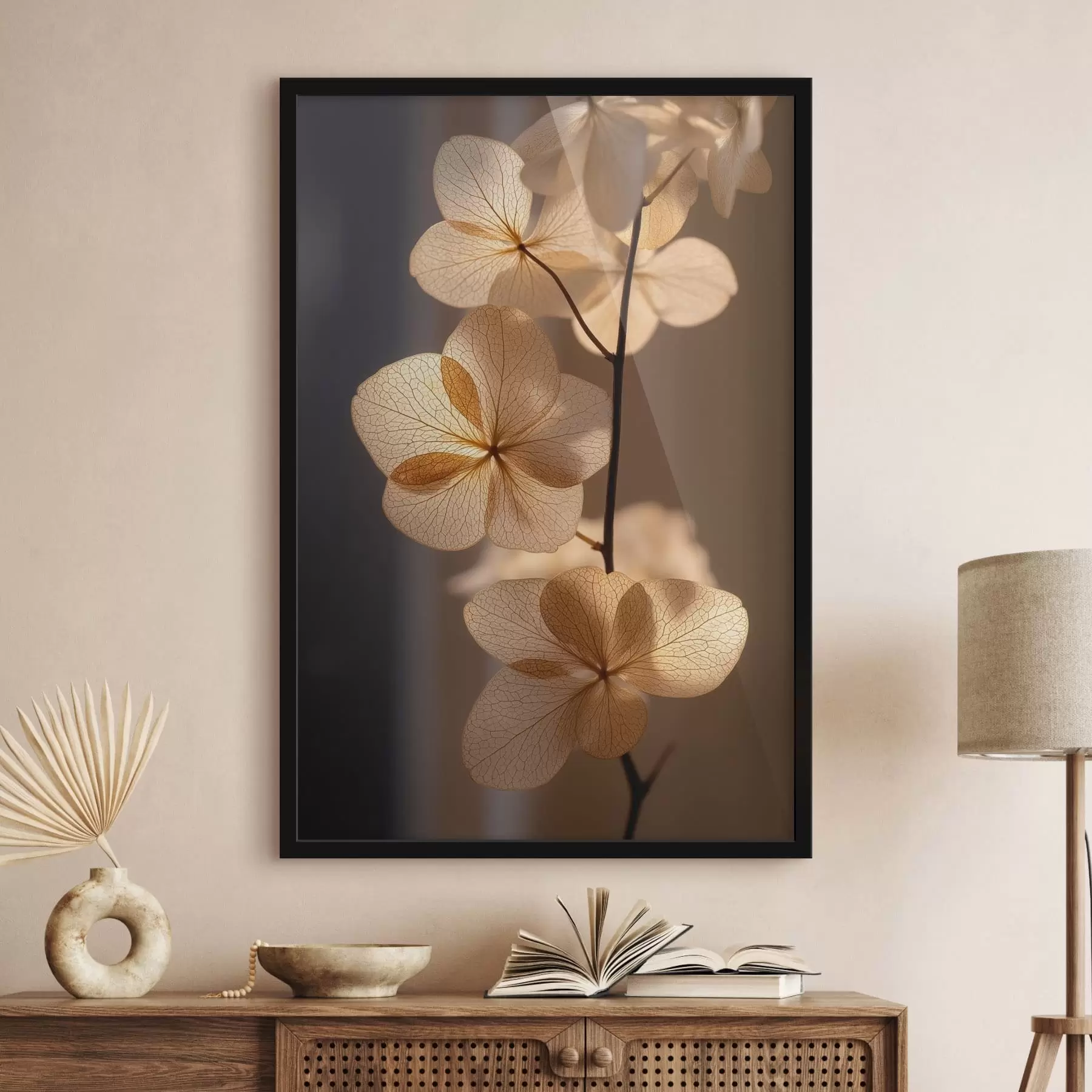 carta da parati Ramo delicato con fiori traslucidi nr. f49974