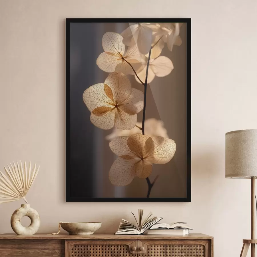 carta da parati Ramo delicato con fiori traslucidi nr. f49974