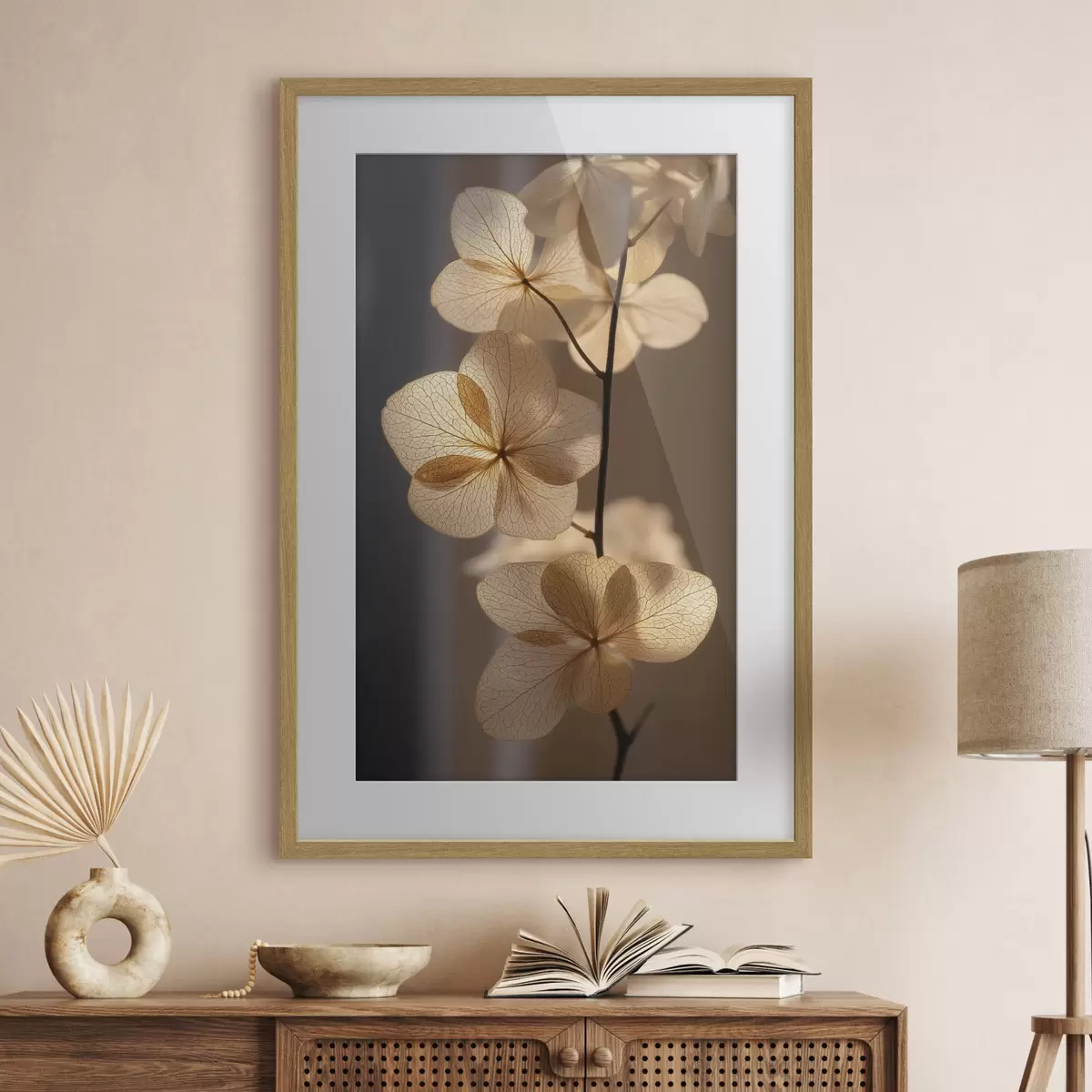 Poster Ramo delicato con fiori traslucidi f49974
