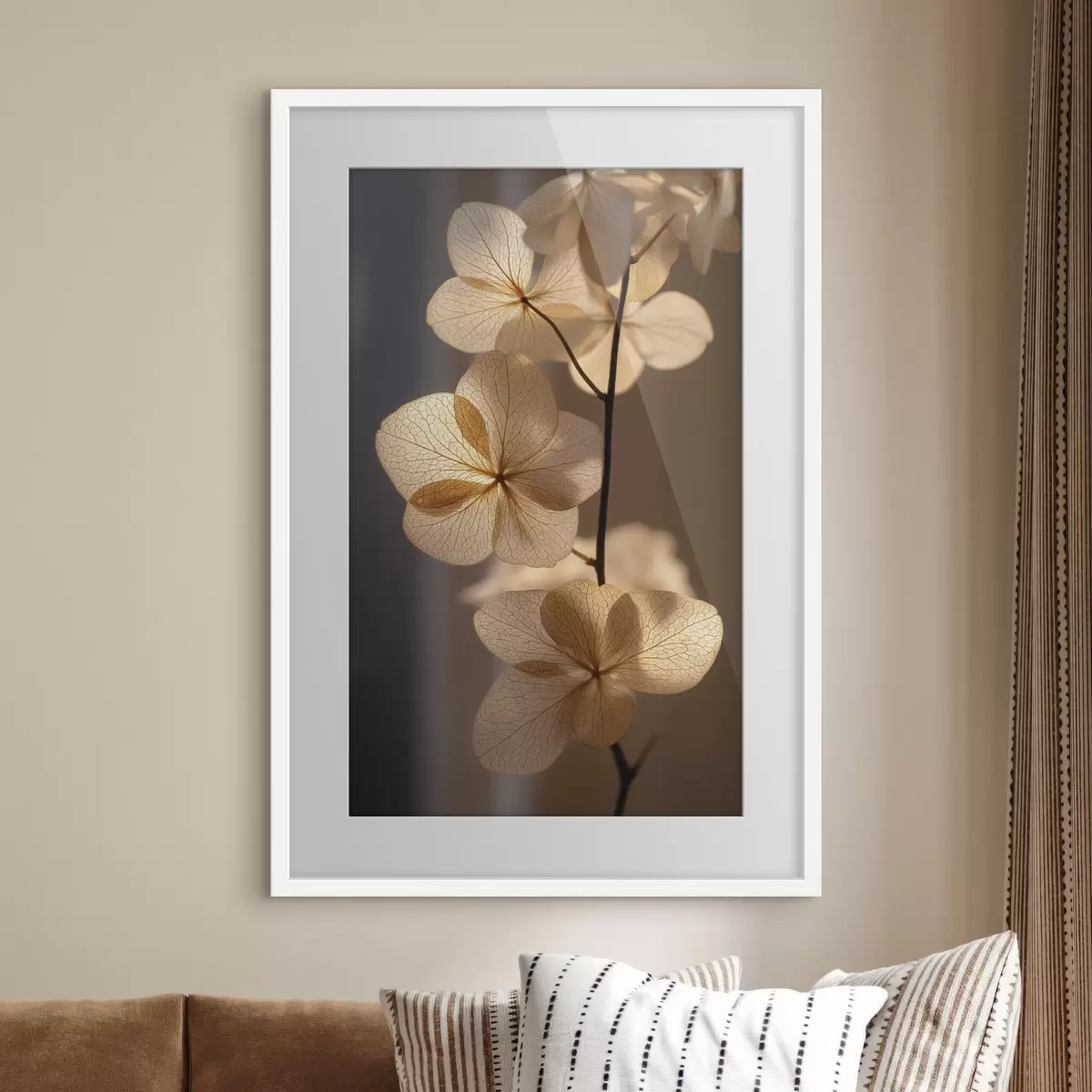Poster Ramo delicato con fiori traslucidi f49974