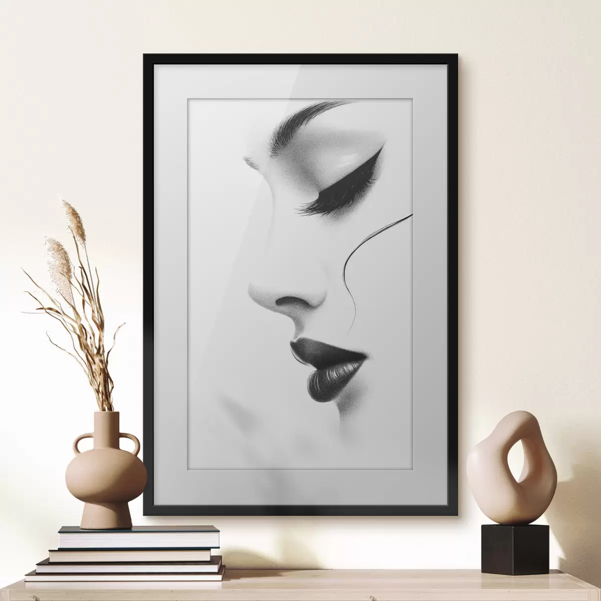 Poster Ritratto minimalista di una donna in bianco e nero f49982