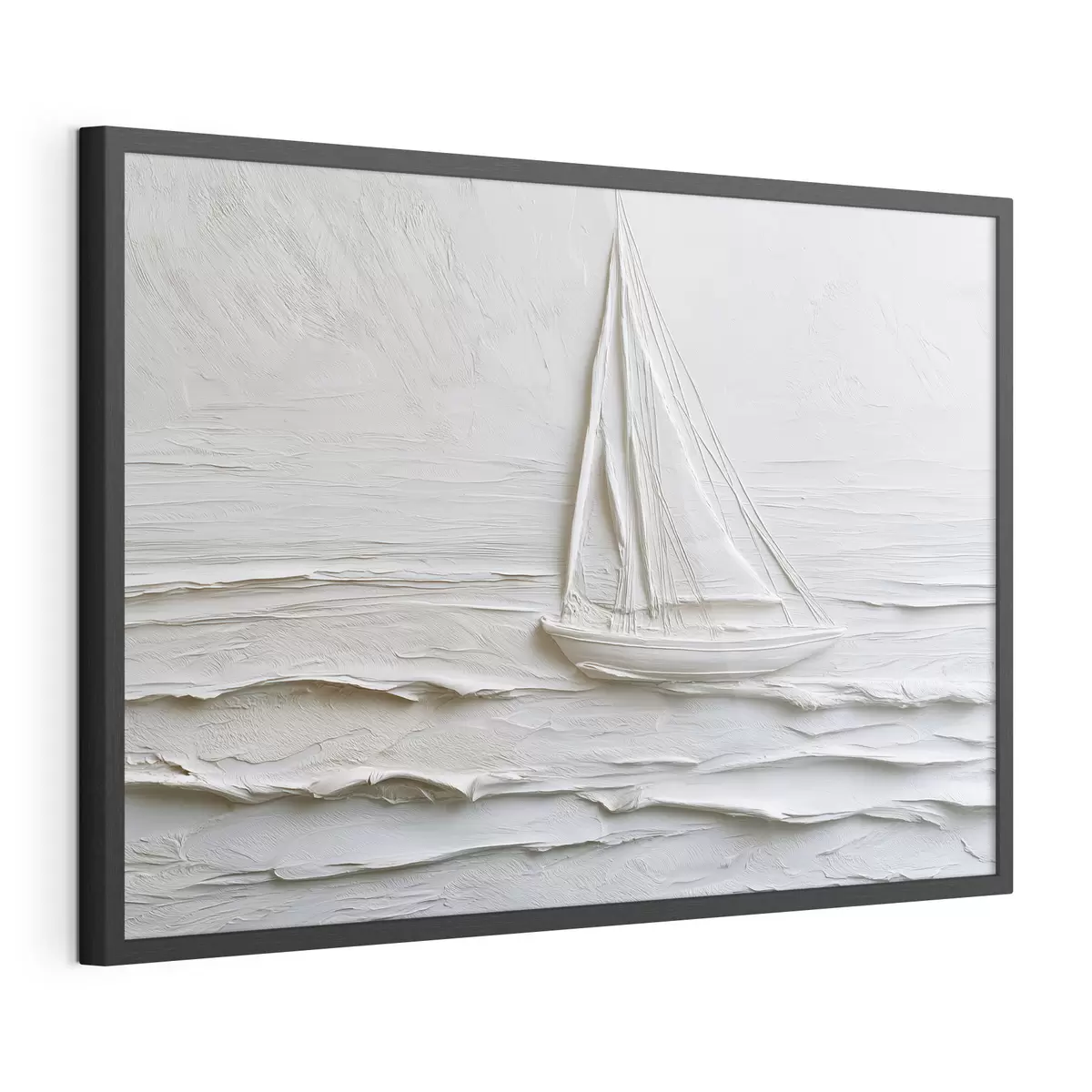 Poster Barca a vela minimalista in mare con effetto a rilievo f49984