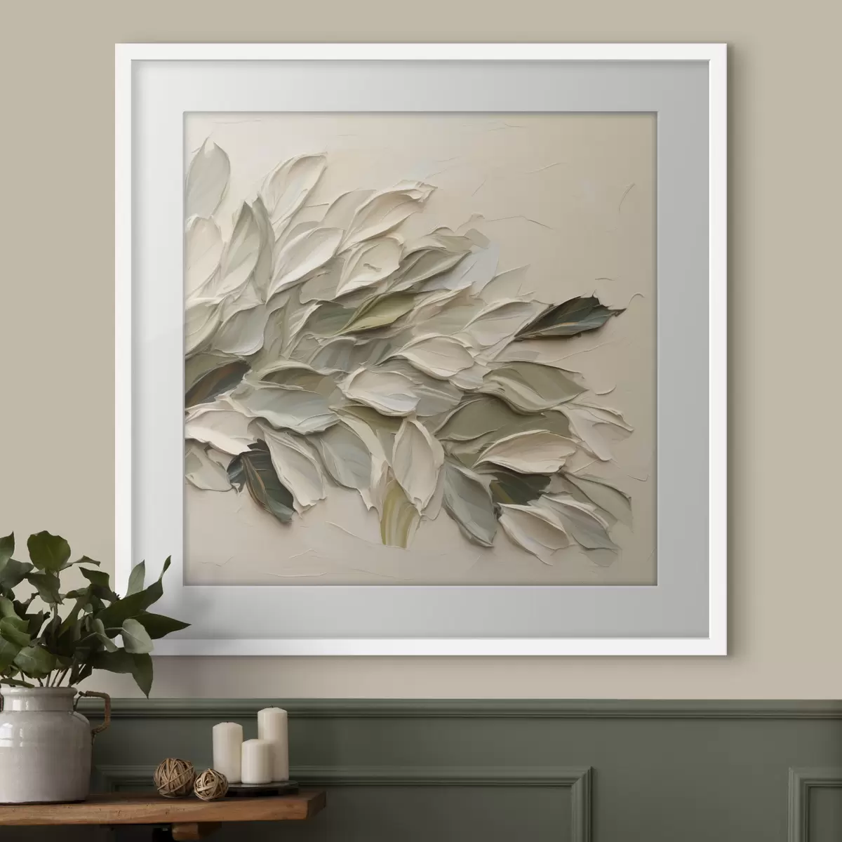 Poster Fogliame astratto, imitazione di un dipinto f50131