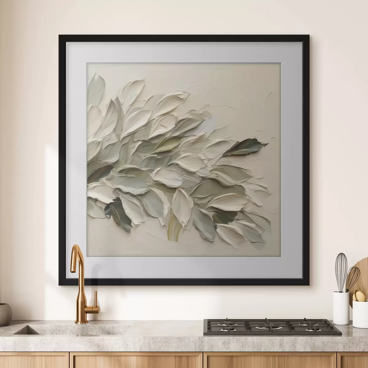 Poster Fogliame astratto, imitazione di un dipinto f50131
