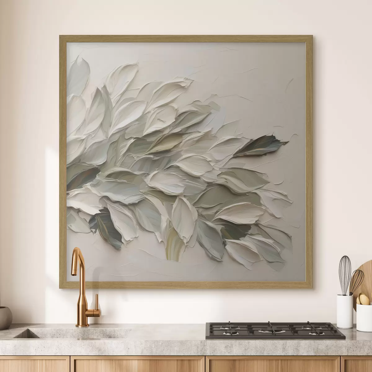 Poster Fogliame astratto, imitazione di un dipinto f50131