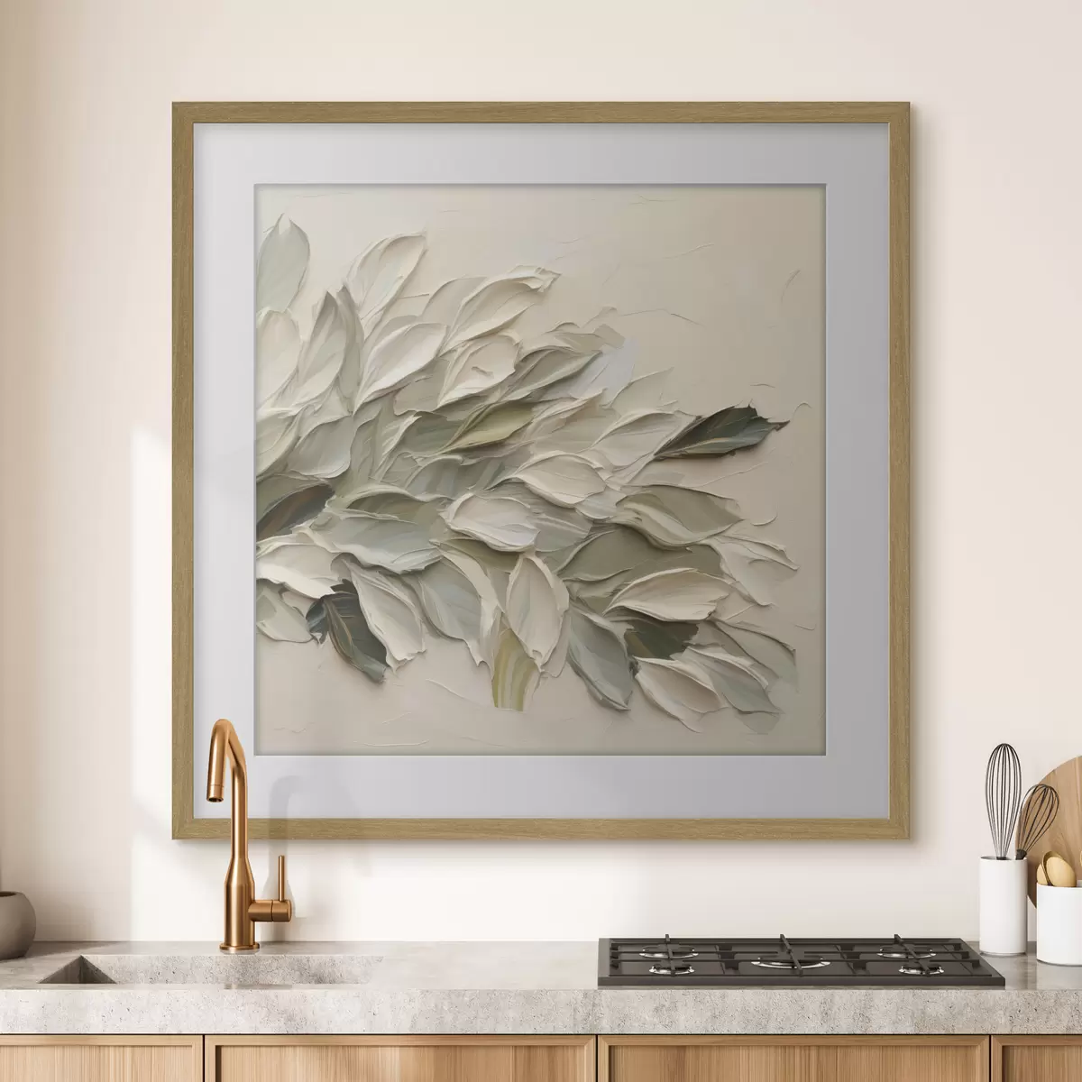 Poster Fogliame astratto, imitazione di un dipinto f50131