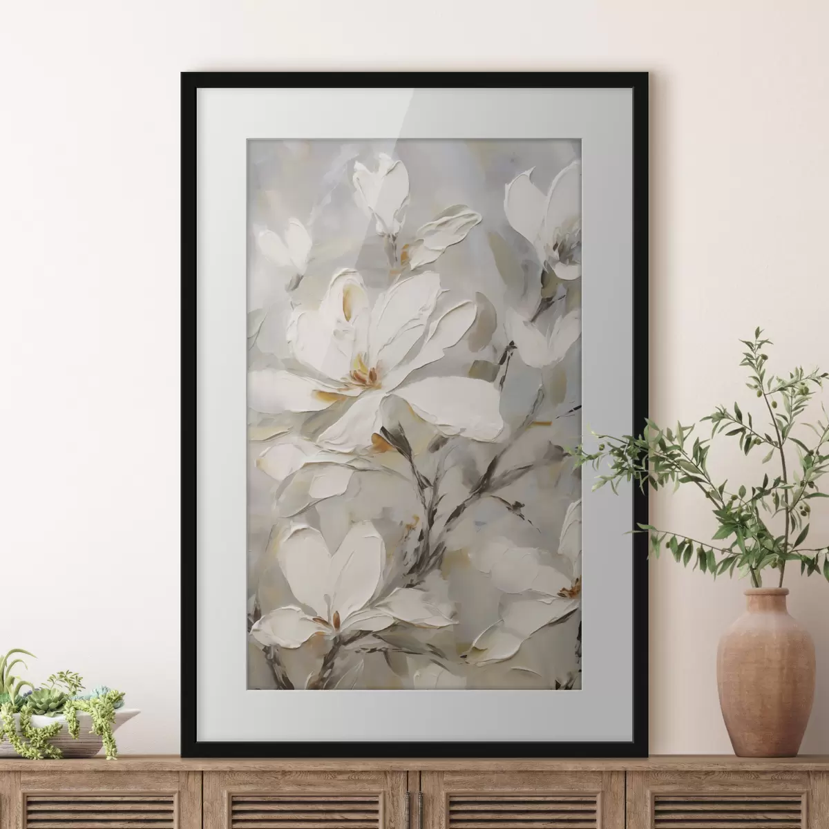 Poster Fiori astratti, imitazione di un dipinto f50139