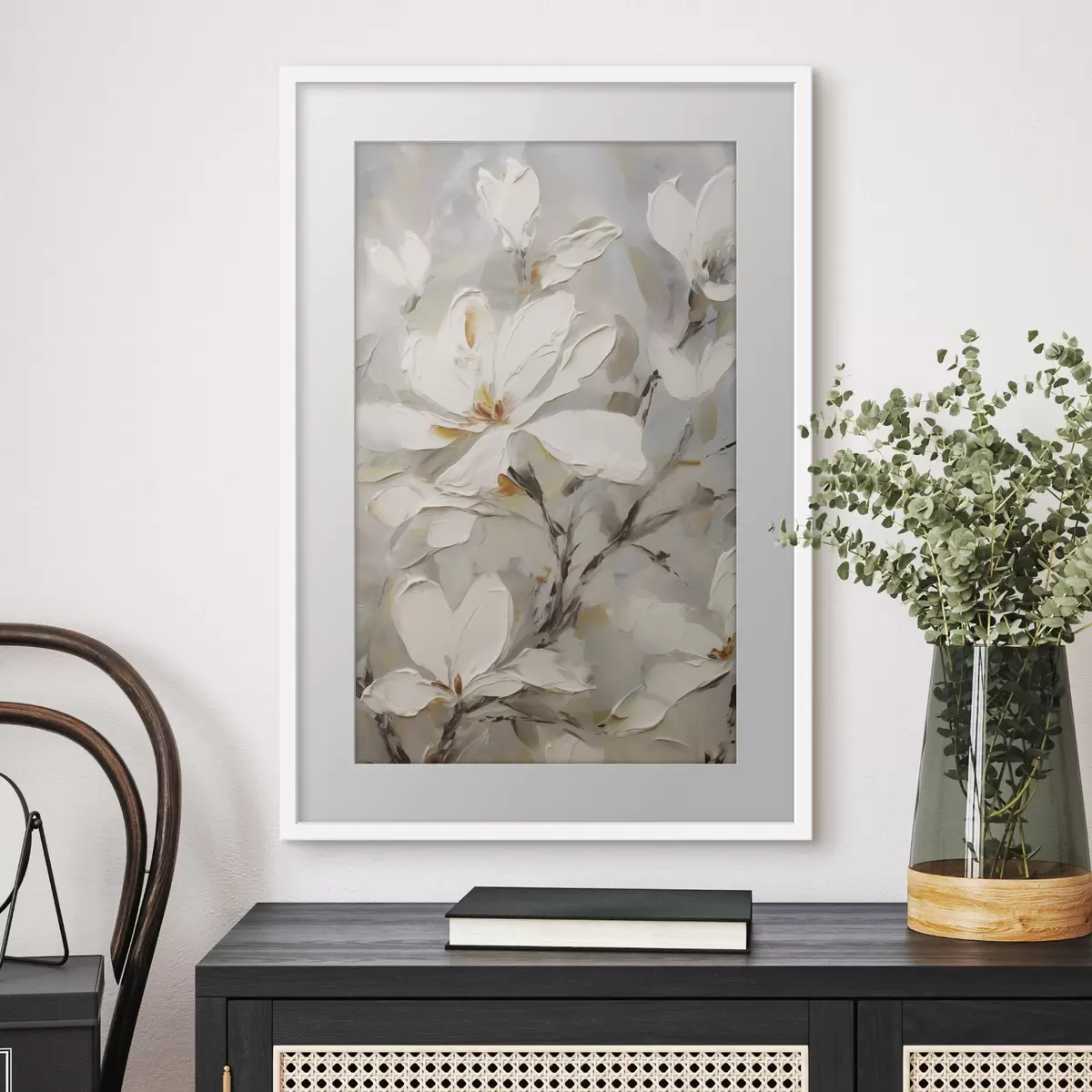 Poster Fiori astratti, imitazione di un dipinto f50139