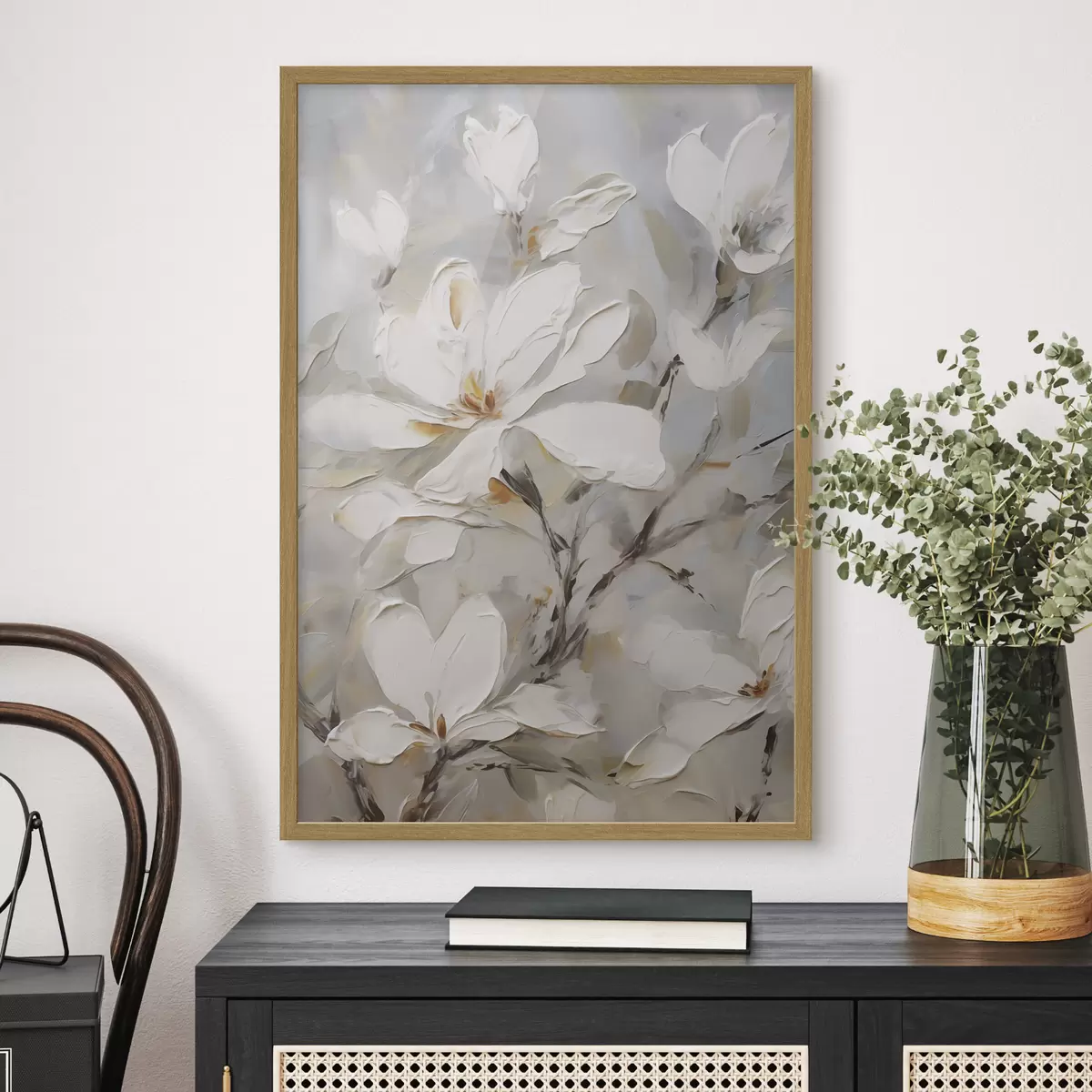 Poster Fiori astratti, imitazione di un dipinto f50139