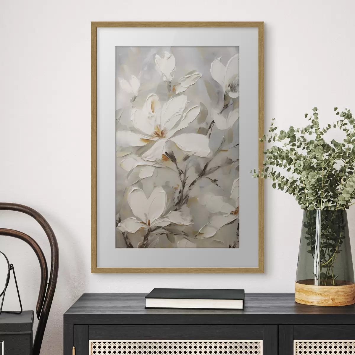 Poster Fiori astratti, imitazione di un dipinto f50139