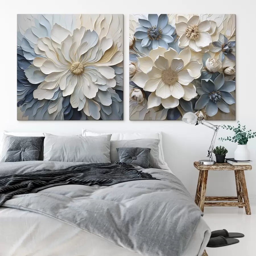 carta da parati Fiori, illustrazione in stile piatto, imitazione di un dipinto nr. m30802