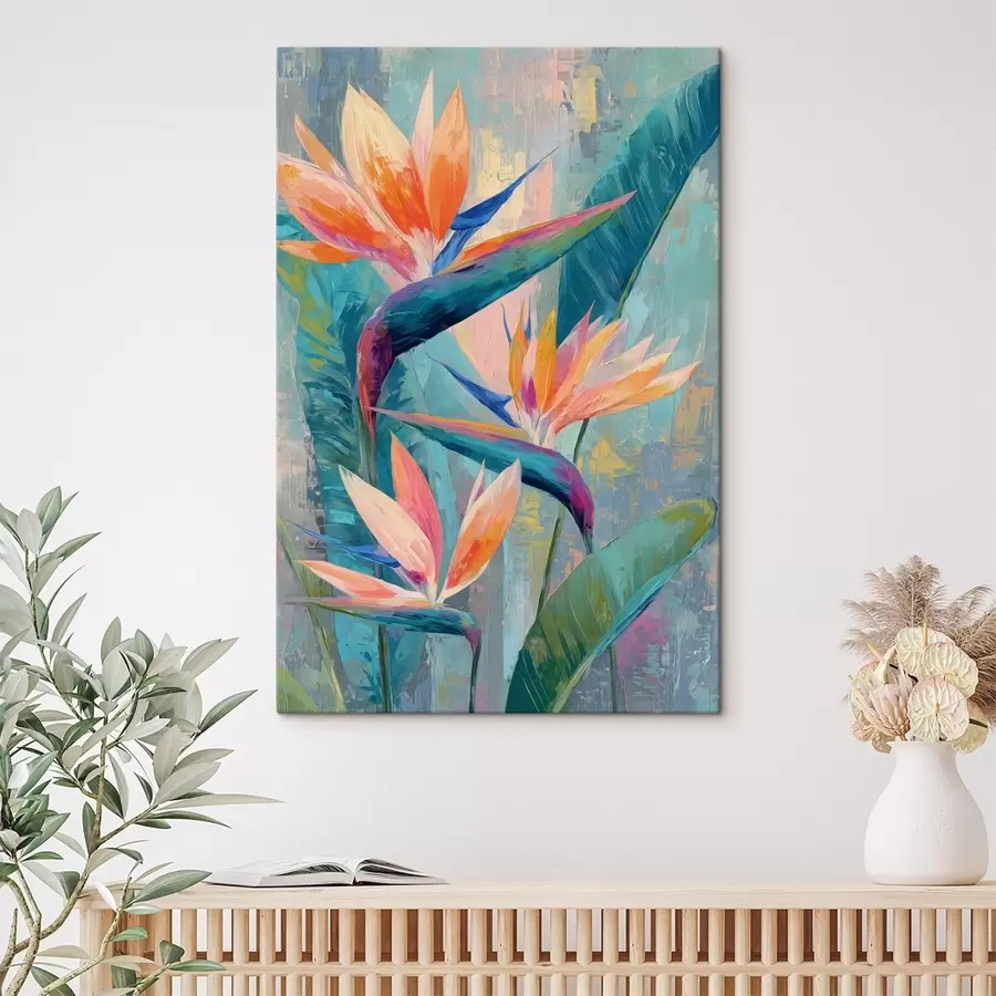 carta da parati Una vivace strelitzia in stile pittorico nr. s50150