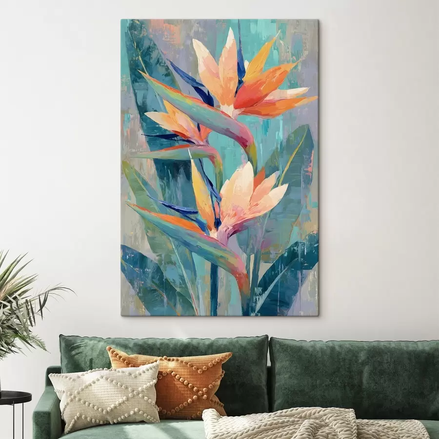 carta da parati Una vivace strelitzia in stile pittorico nr. s50151