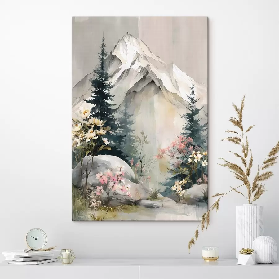 carta da parati Alberi di Natale ai piedi delle montagne nr. s50152