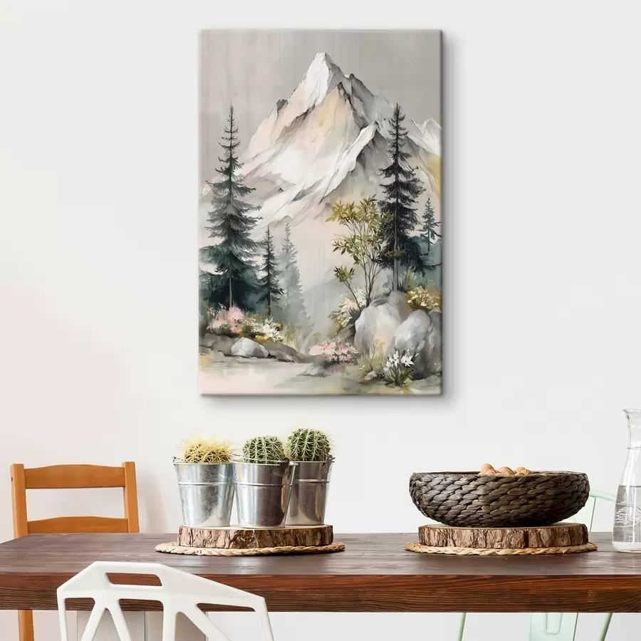 carta da parati Alberi di Natale ai piedi delle montagne nr. s50153