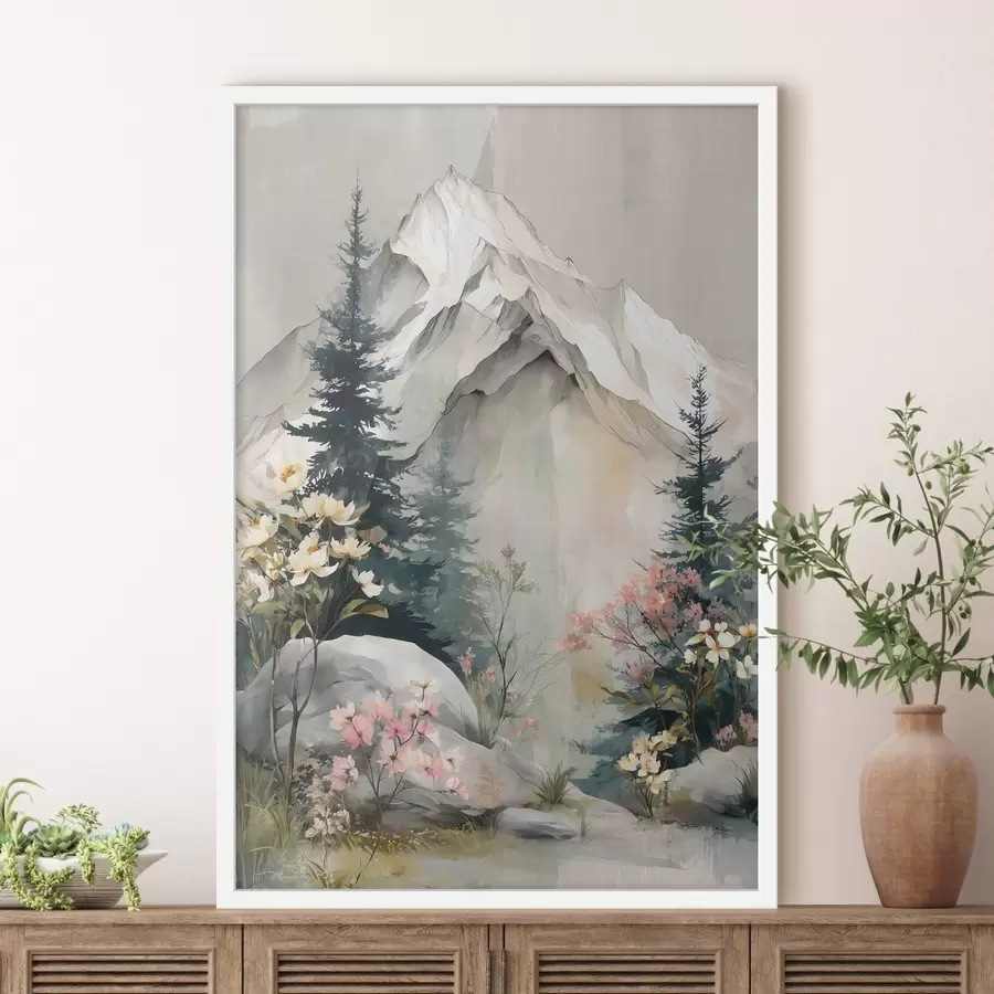 carta da parati Alberi di Natale ai piedi delle montagne nr. f50152