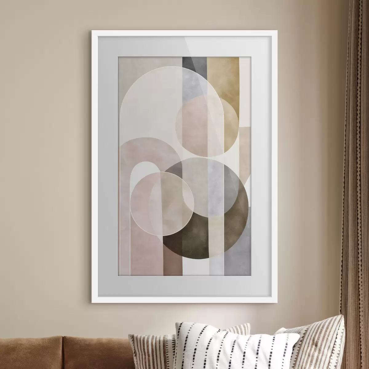Poster Un disegno astratto caratterizzato da archi e cerchi f50157