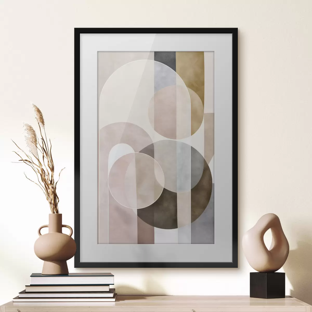 Poster Un disegno astratto caratterizzato da archi e cerchi f50157