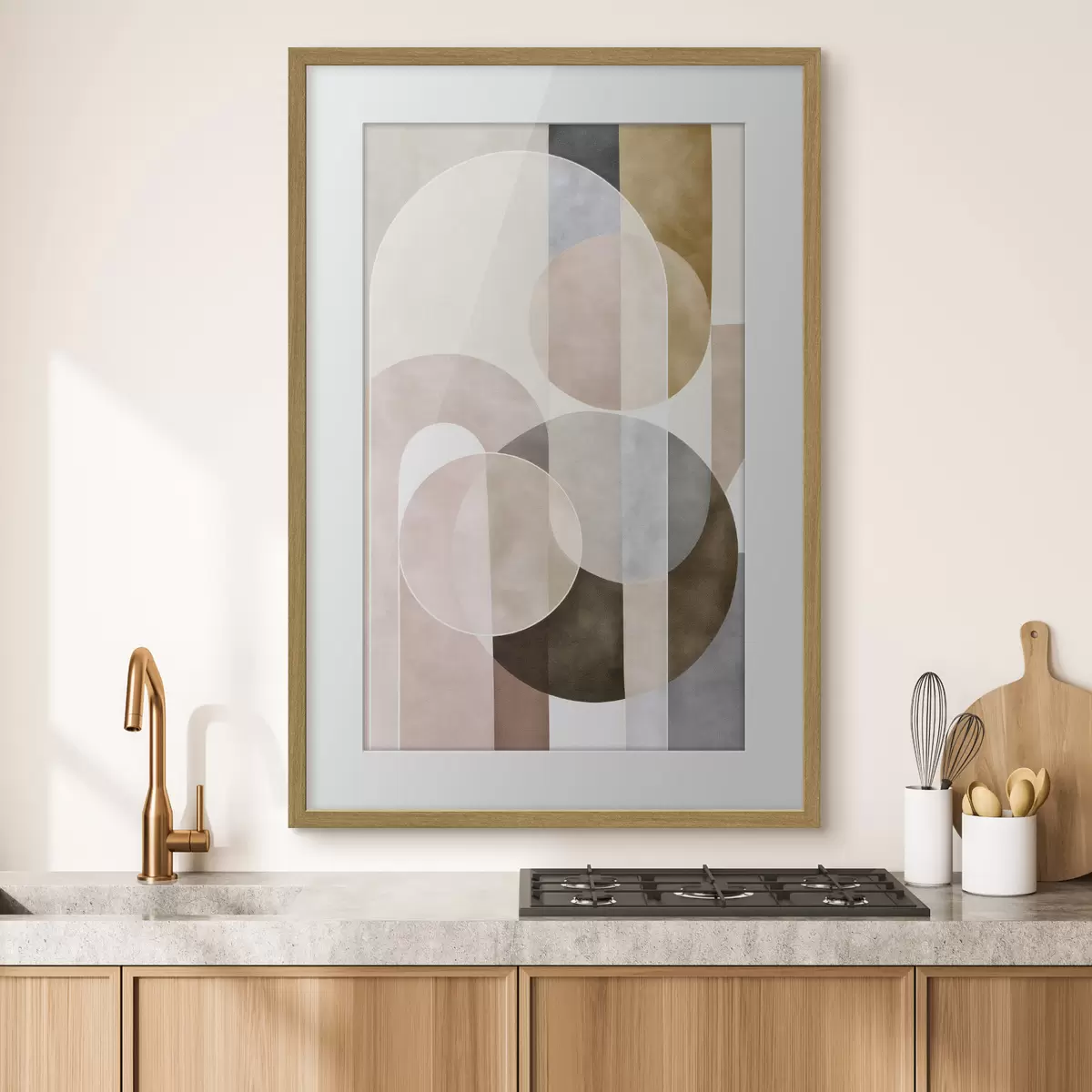 Poster Un disegno astratto caratterizzato da archi e cerchi f50157