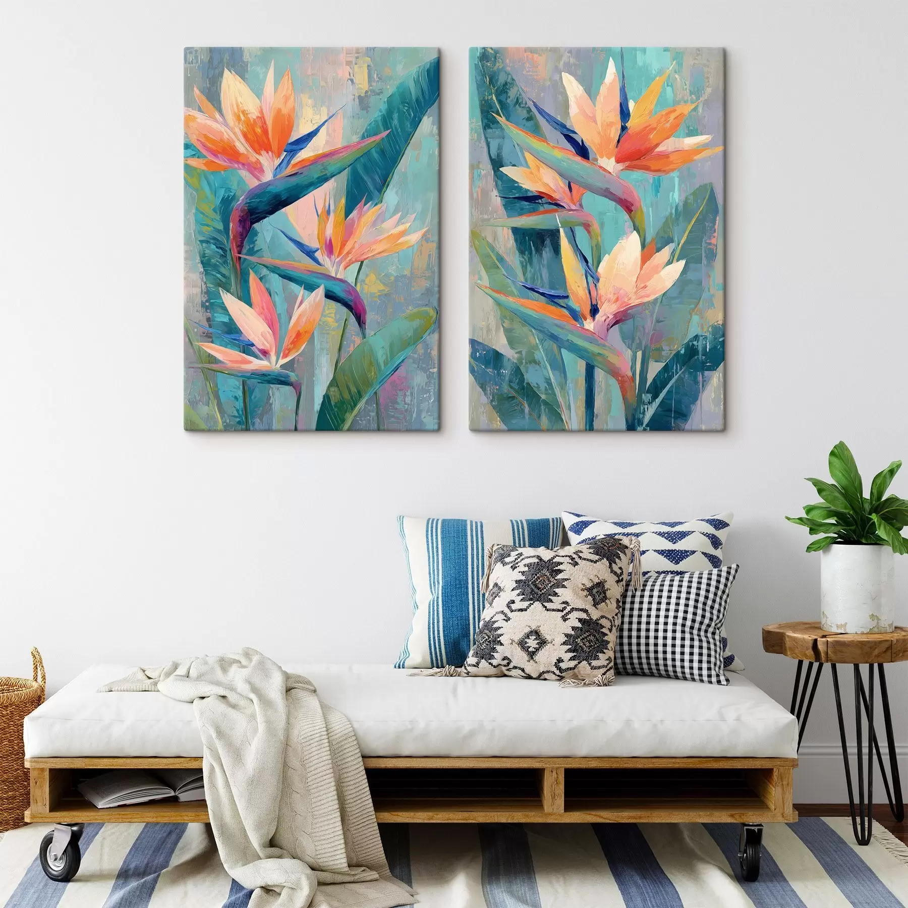 carta da parati Una vivace strelitzia in stile pittorico nr. m30814