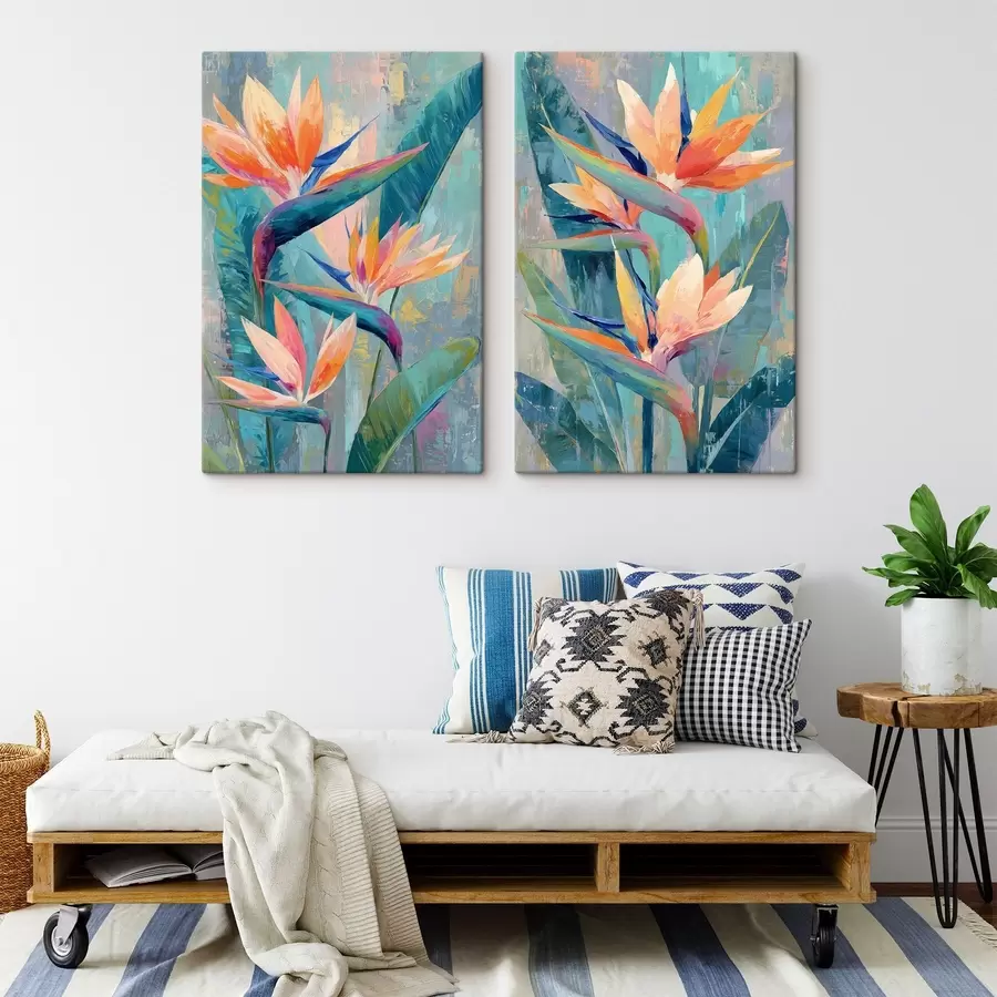 carta da parati Una vivace strelitzia in stile pittorico nr. m30814