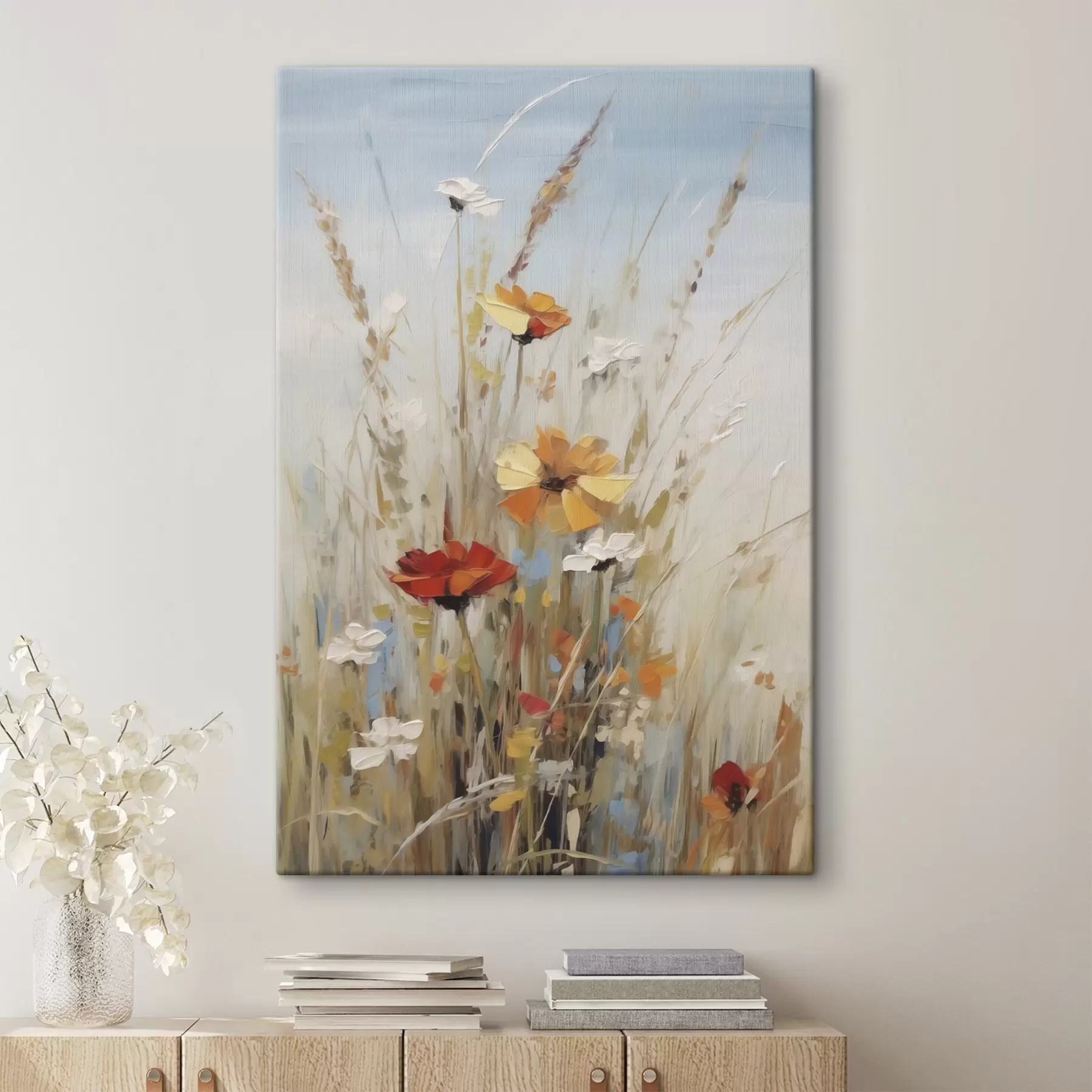 carta da parati Fiori selvatici ed erbe aromatiche, imitazione di un dipinto nr. s50183