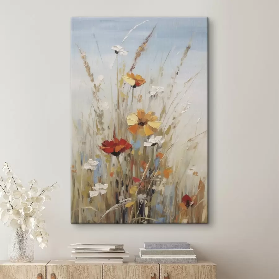 carta da parati Fiori selvatici ed erbe aromatiche, imitazione di un dipinto nr. s50183