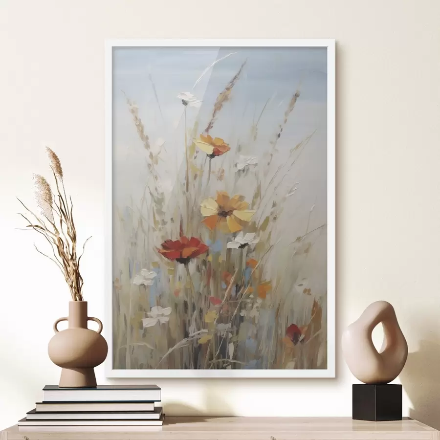 carta da parati Fiori selvatici ed erbe aromatiche, imitazione di un dipinto nr. f50183