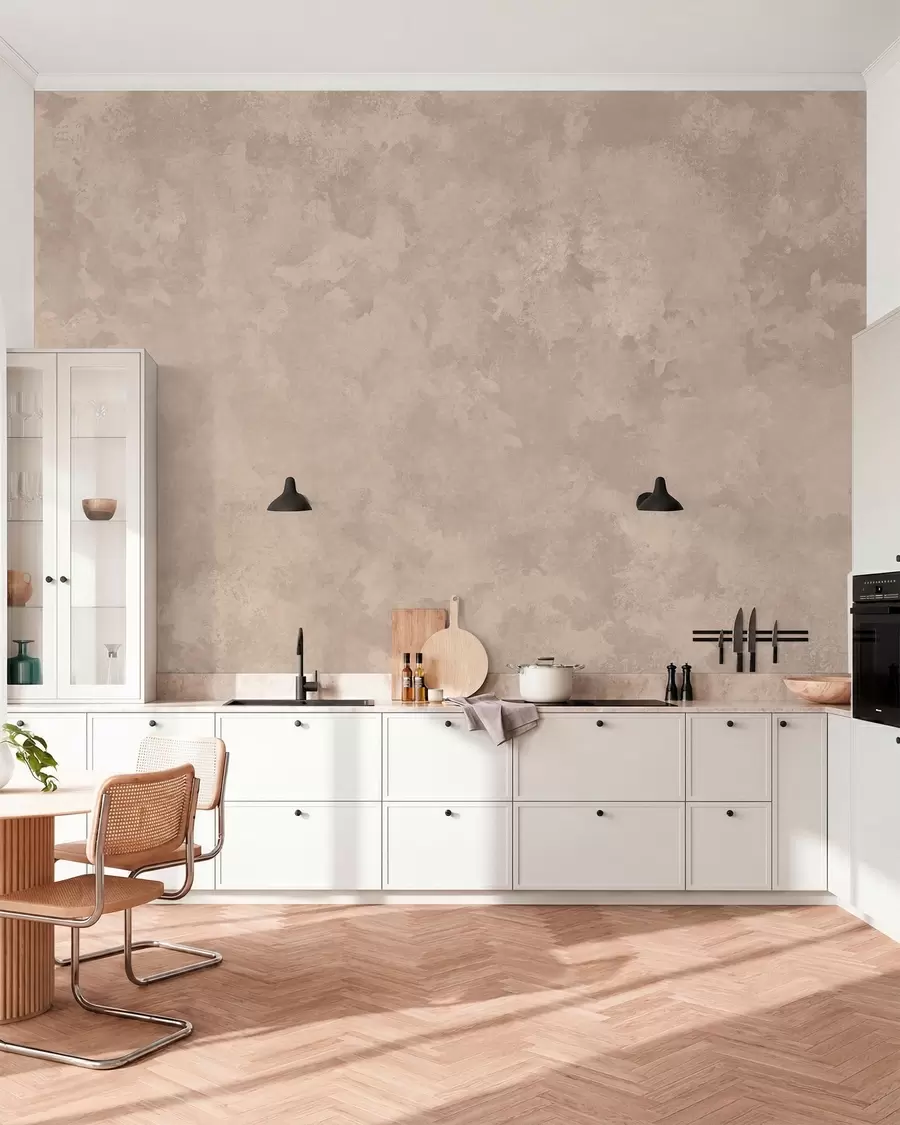 carta da parati Una calda tonalità beige mandorla con morbide sfumature naturali nr. w05814