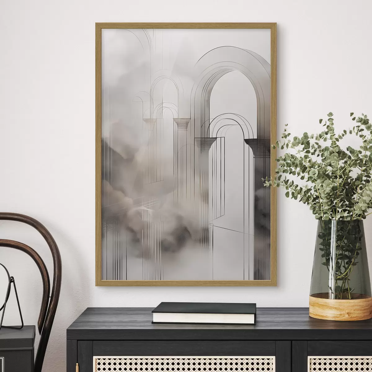 Poster Sagoma avvolta dalla nebbia f50176