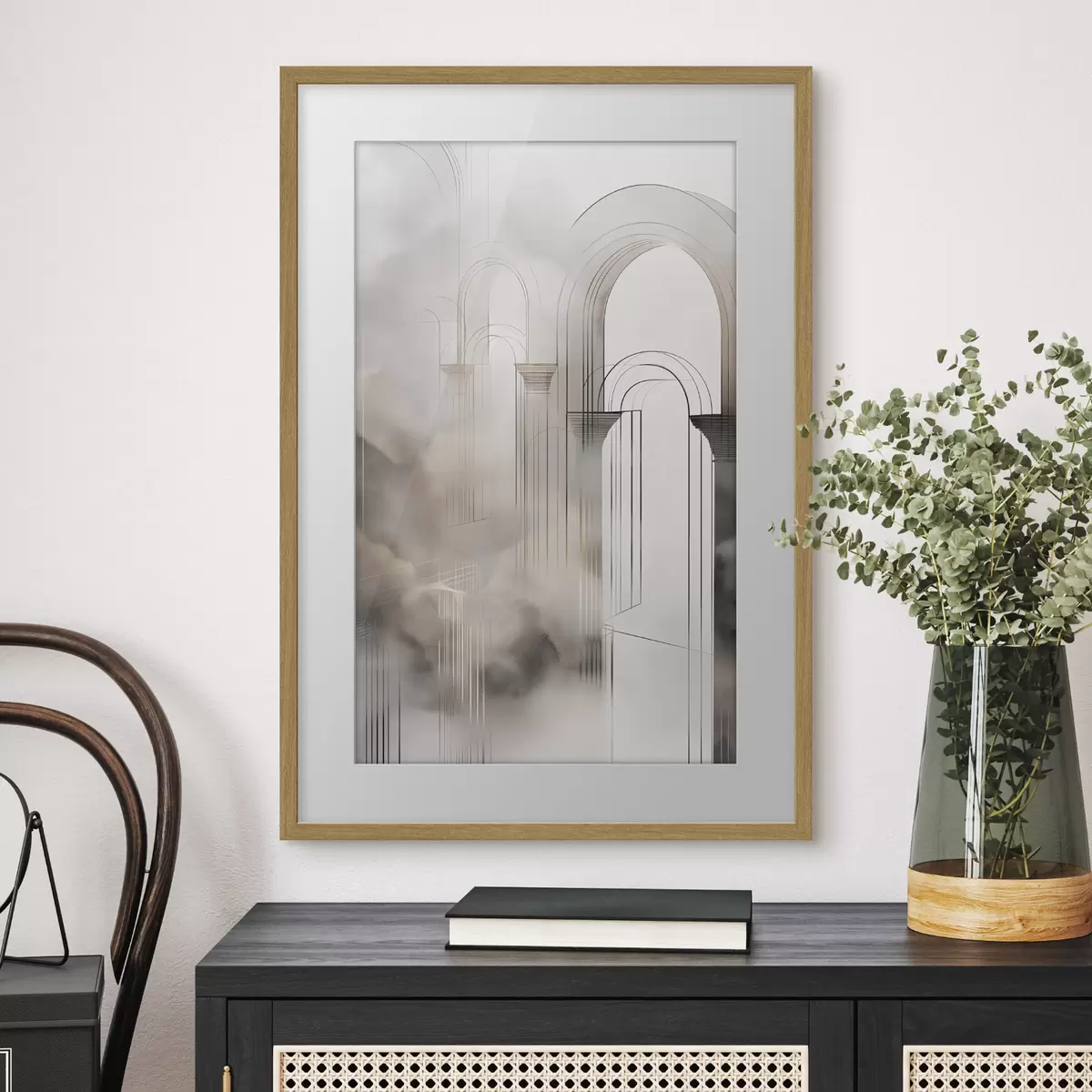 Poster Sagoma avvolta dalla nebbia f50176