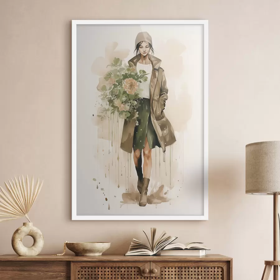 carta da parati Donna con fiori nr. f50247