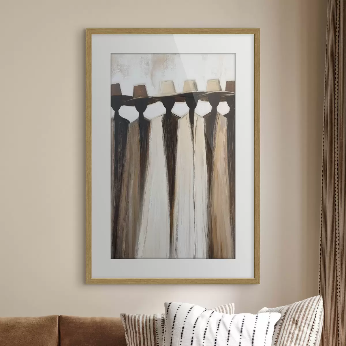 Poster Figure astratte con cappelli f50248