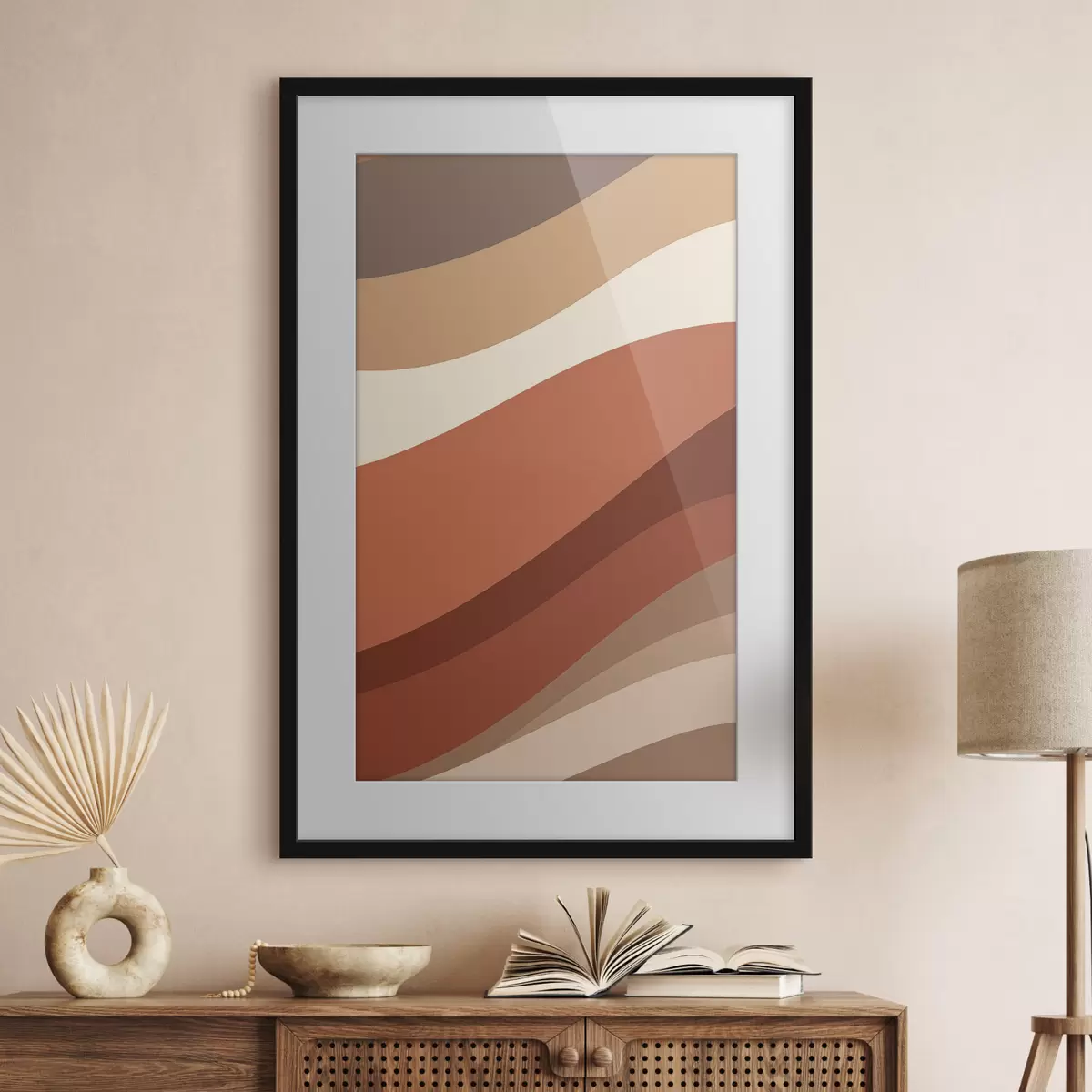 Poster Geometria in terracotta f50283