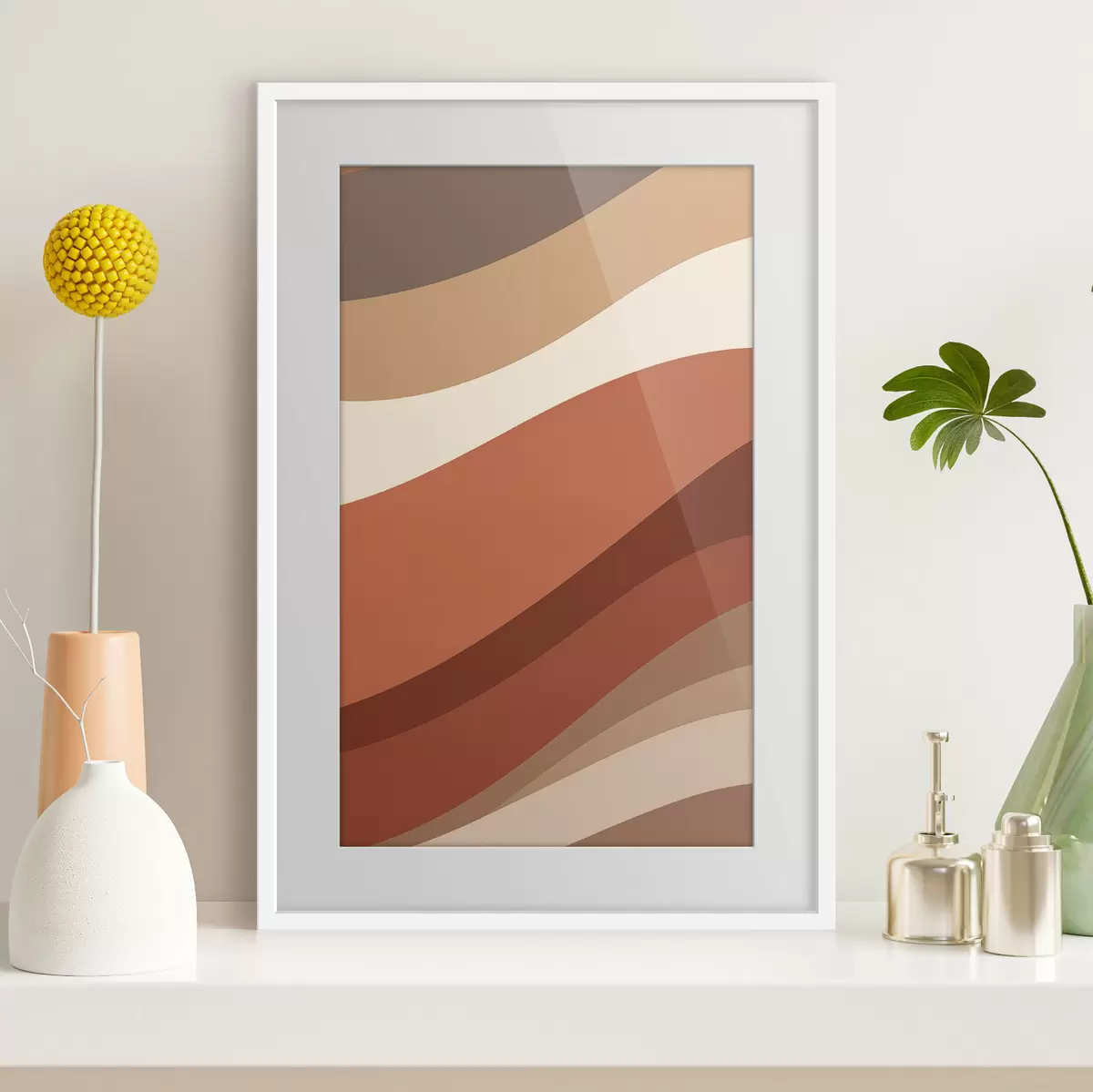 Poster Geometria in terracotta f50283