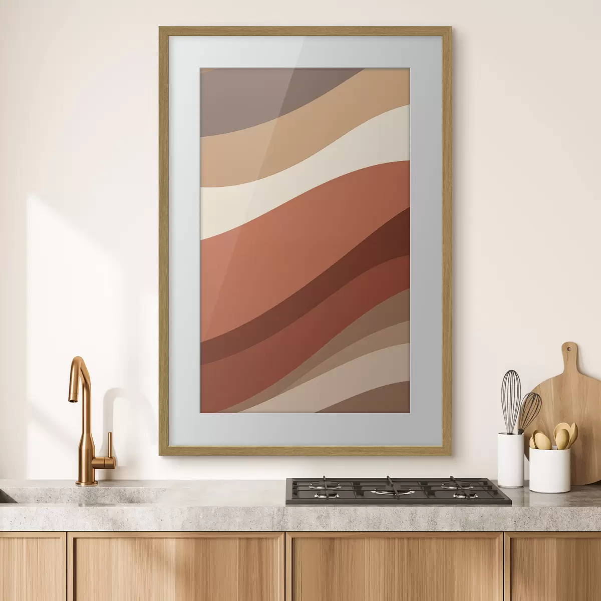 Poster Geometria in terracotta f50283