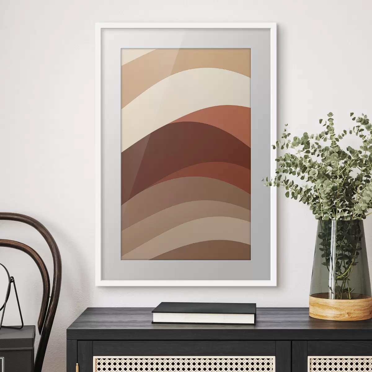 Poster Calde linee color caffè f50284