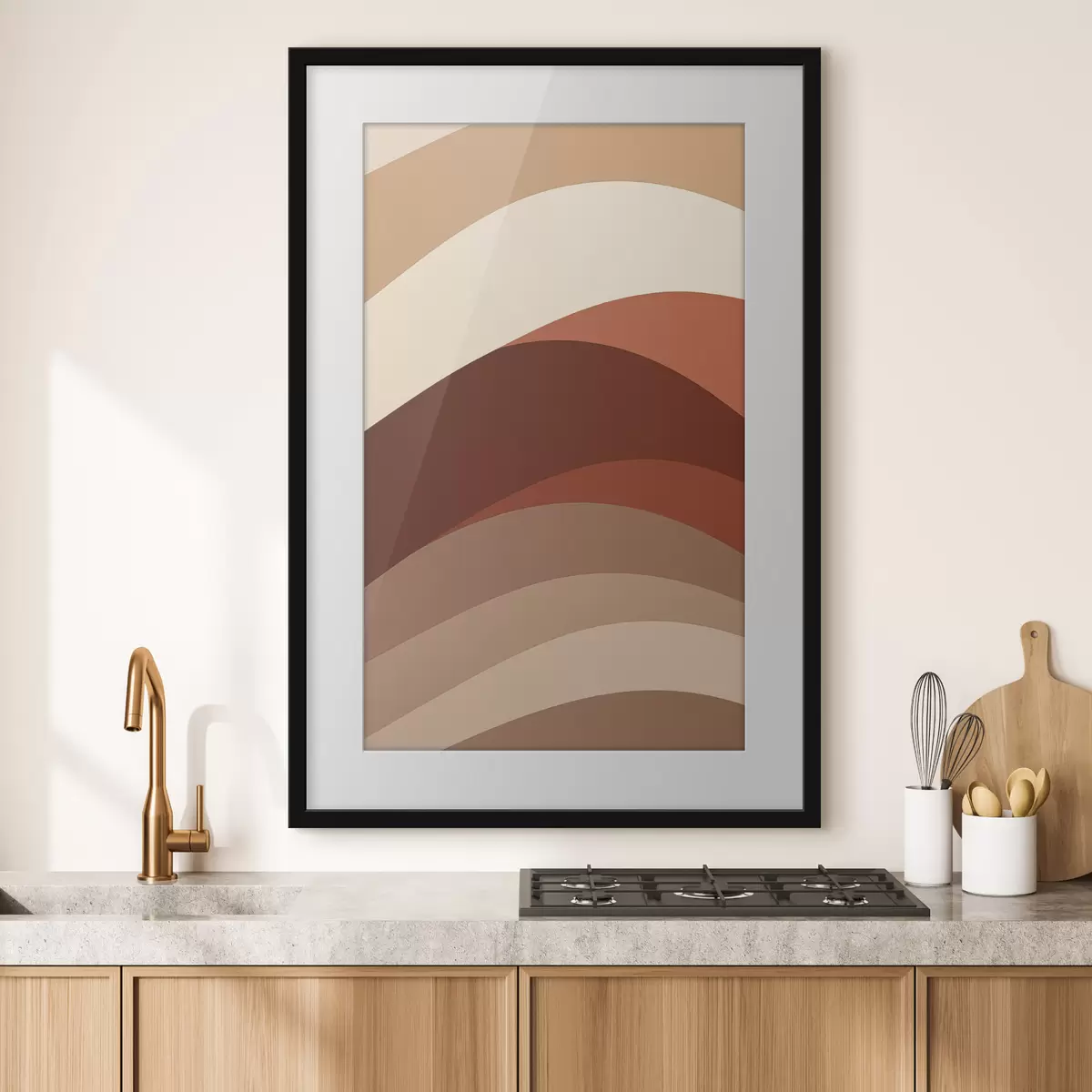 Poster Calde linee color caffè f50284