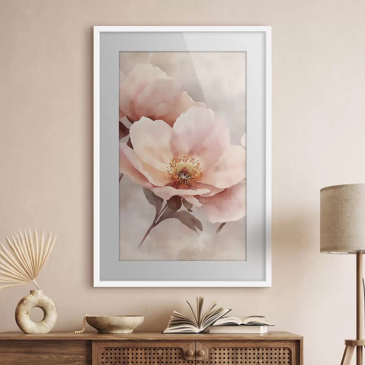 Poster Delicata peonia rosa f50290