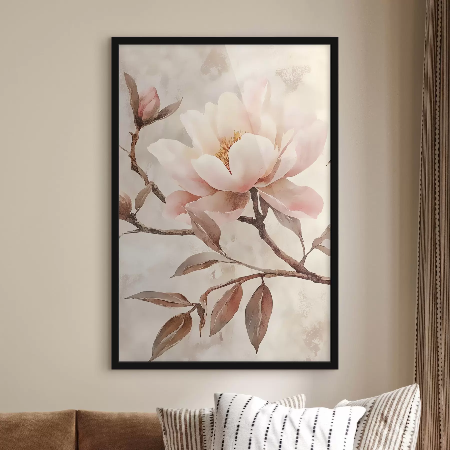 carta da parati Ramo con peonie e foglie nr. f50292