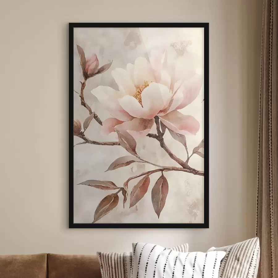 carta da parati Ramo con peonie e foglie nr. f50292