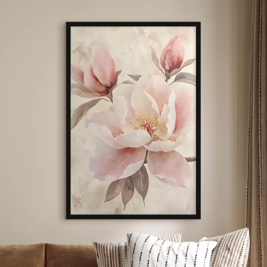 carta da parati Peonie su uno sfondo vintage nr. f50293